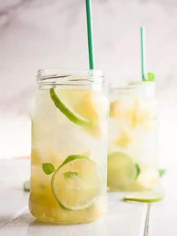 The BEST Mint Pineapple Ginger Mojito Mocktail