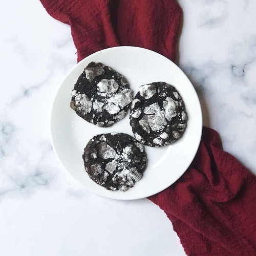 Chocolate Peppermint Christmas Crinkle Cookies