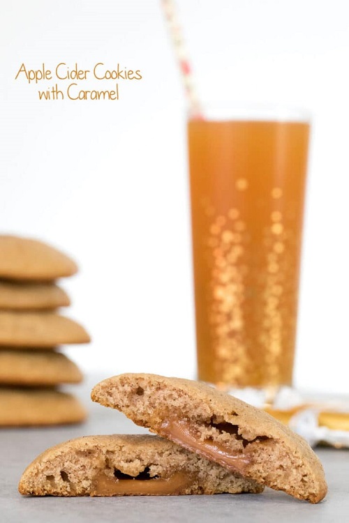Apple Cider Cookies with Caramel