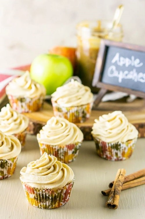 Apple Spice Cupcakes With Praline Filling And Brown Sugar Frosting