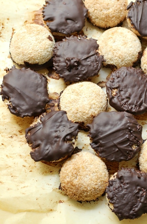 Coconut Cookie Recipes Chocolate-Dipped Coconut Macaroons