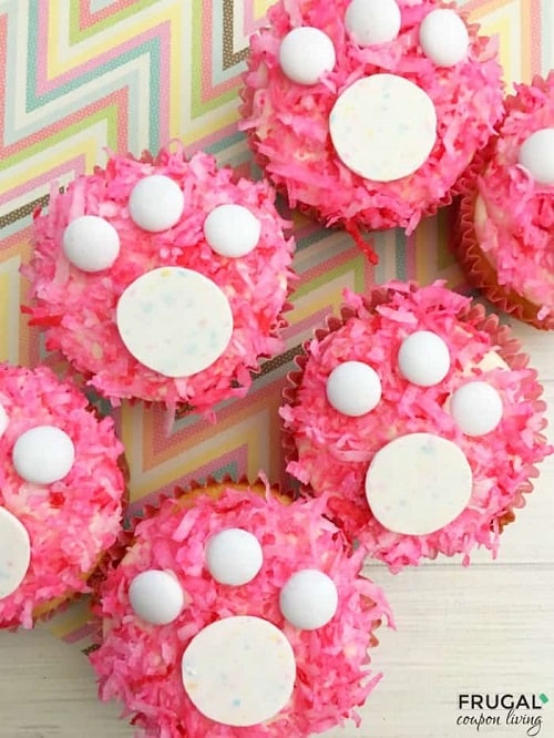 Easter Bunny Footprint Cupcakes