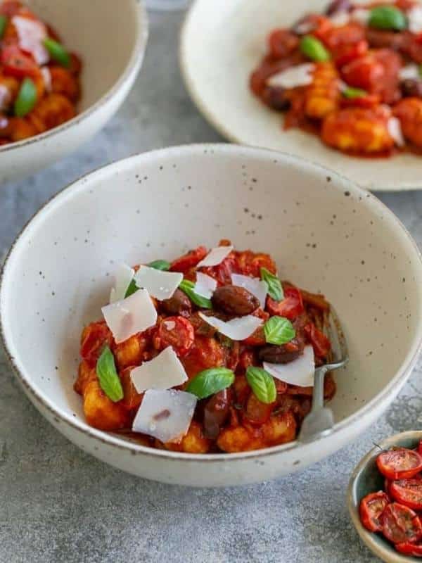 Easy Ricotta Gnocchi with Tomatoes and Olives
