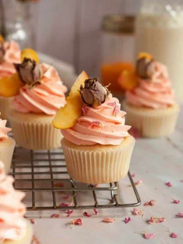 Peach Rose Cupcakes