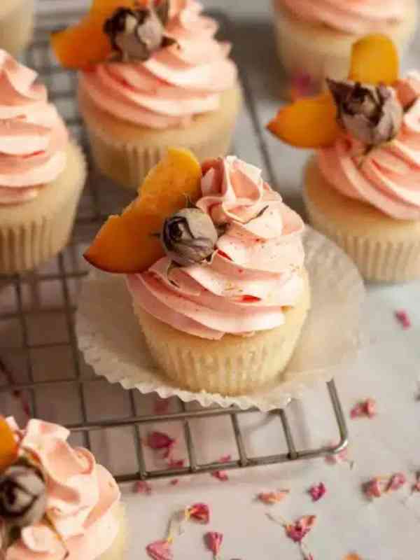 Peach Rose Cupcakes