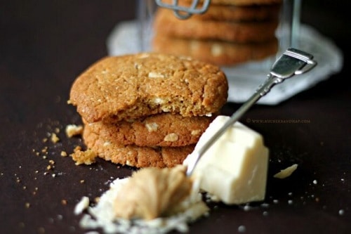 Peanut Butter & White Chocolate Chunk Cookies