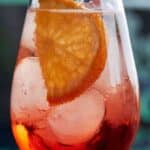 Prosecco Cocktail with aperol in a large wine glass