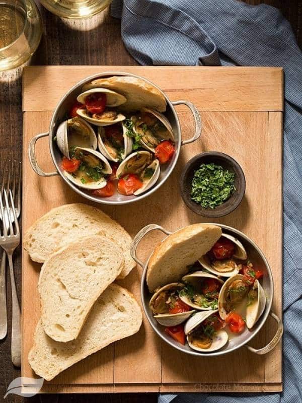 Steamed Clams with Pan Roasted Tomatoes