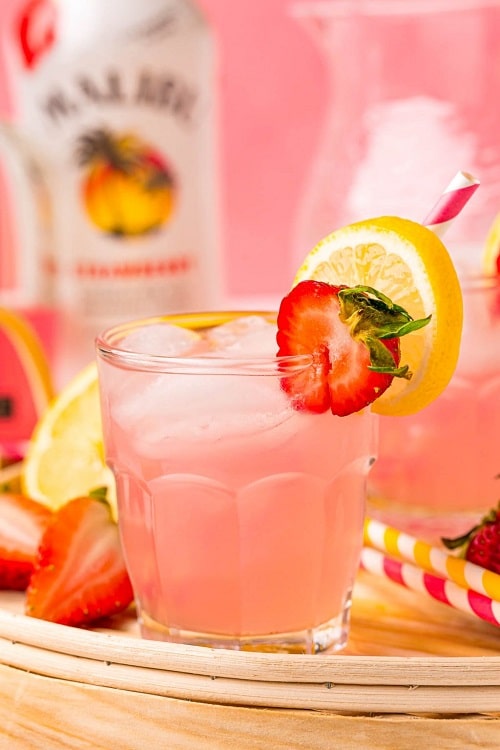Strawberry Pink Lemonade Vodka Cocktail