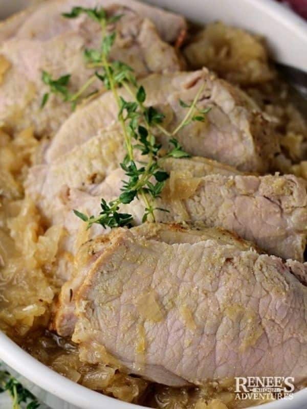 Maple Dijon Pork Roast with Sauerkraut