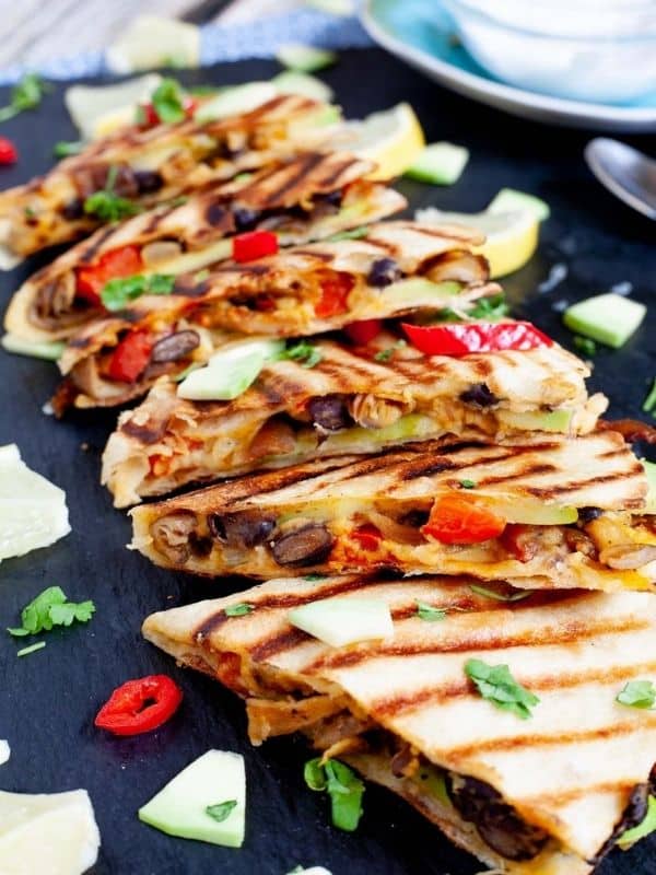 Easy Veggie Hummus Quesadillas Without Cheese