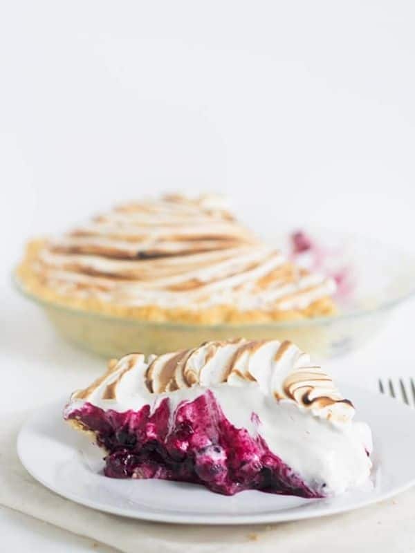 Blueberry Rhubarb Meringue Pie