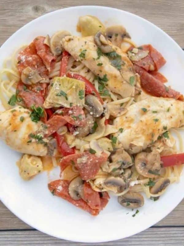dinner Ideas Chicken Pepperoni with Linguine