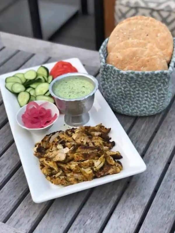 Quick Chicken Dinner Recipe Grilled Chicken Shawarma With Creamy Green Harissa Sauce