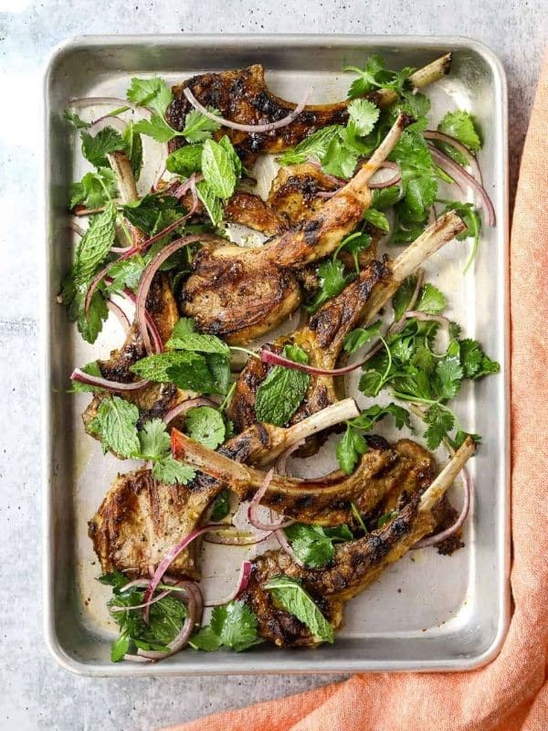 Grilled Lamb Chops with Herb Salad