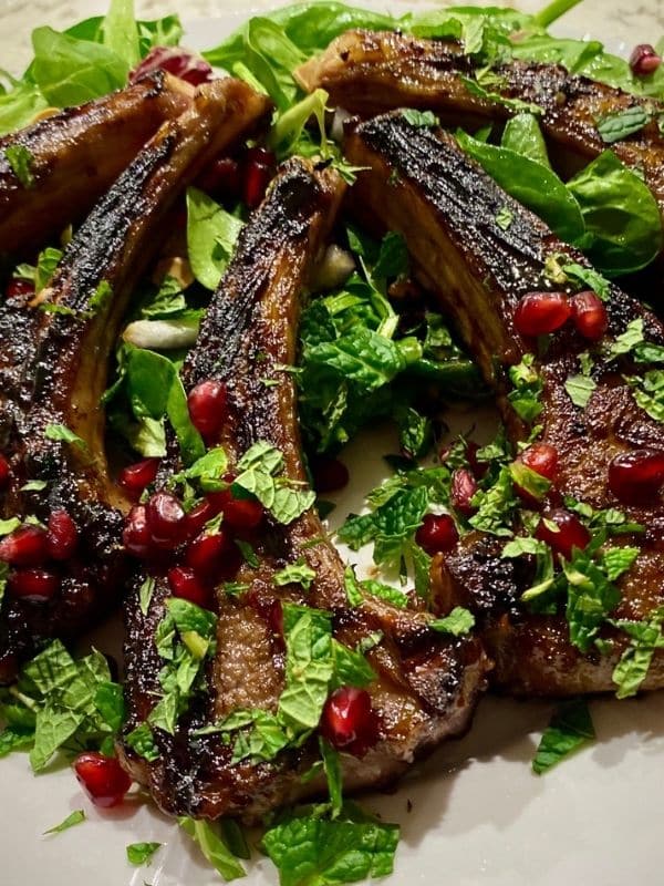 Grilled Lamb Chops with Pomegranate Glaze