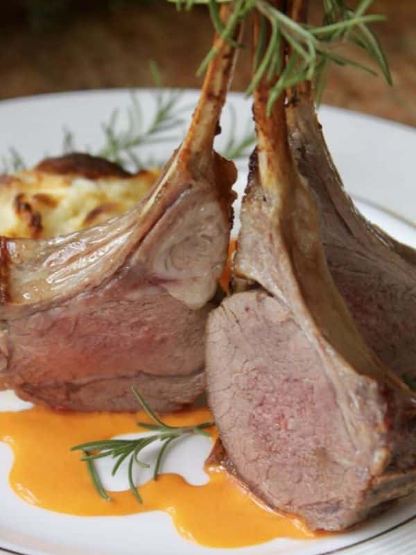 Rack of Lamb with Red Bell Pepper Butter Sauce (Oven, Air Fryer or BBQ)