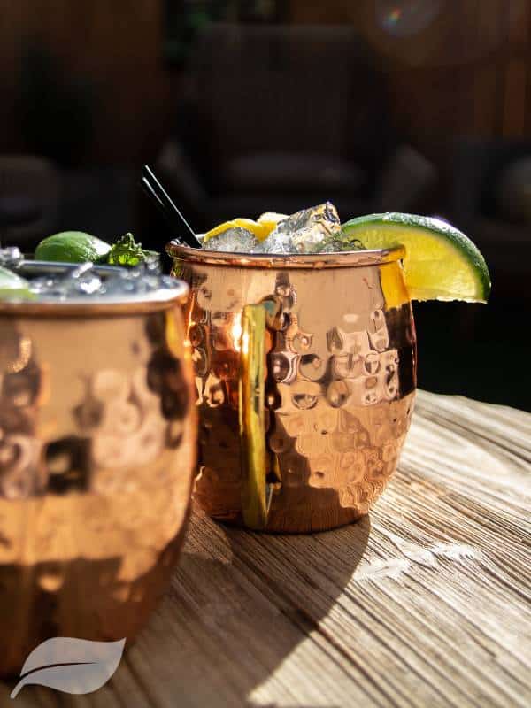 Classic Moscow Mule on a wooden table