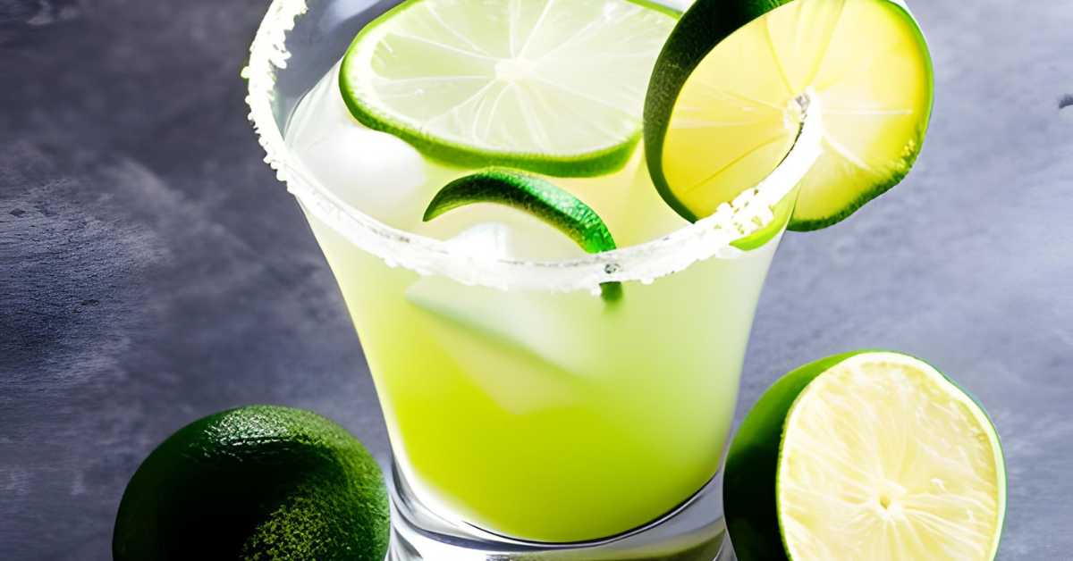 The classic margarita in a shaped glass