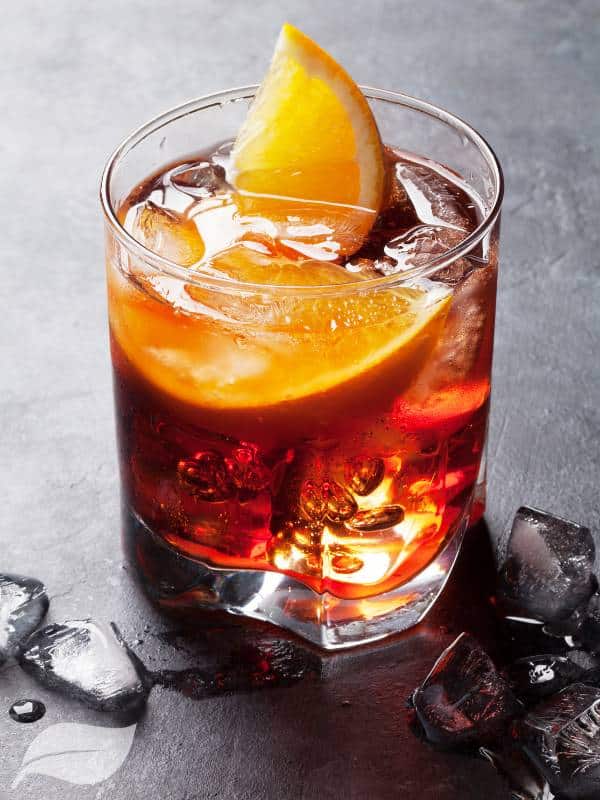 negroni cocktail with a twist of orange