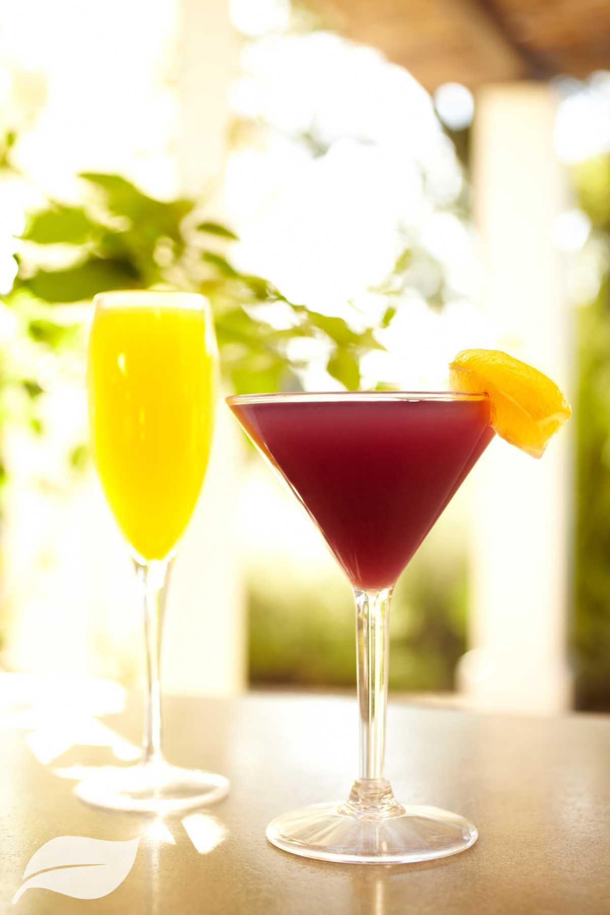 two cocktails on a table