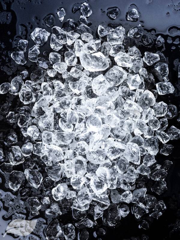 crushed ice on a black background
