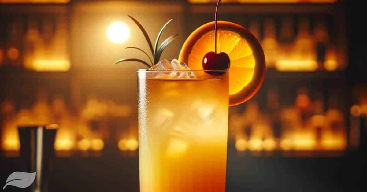 the Classic Sunrise Cocktail in a highball glass,