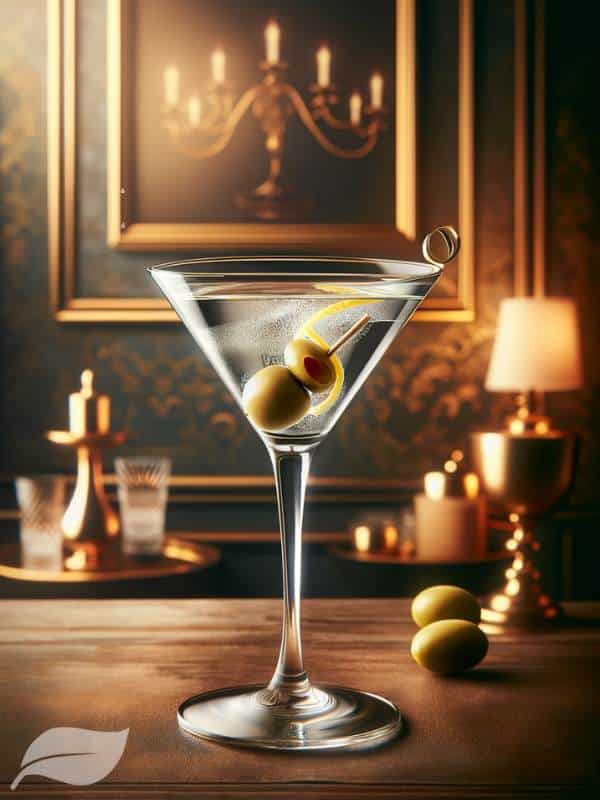 A sophisticated and elegant classic martini in a classic martini glass