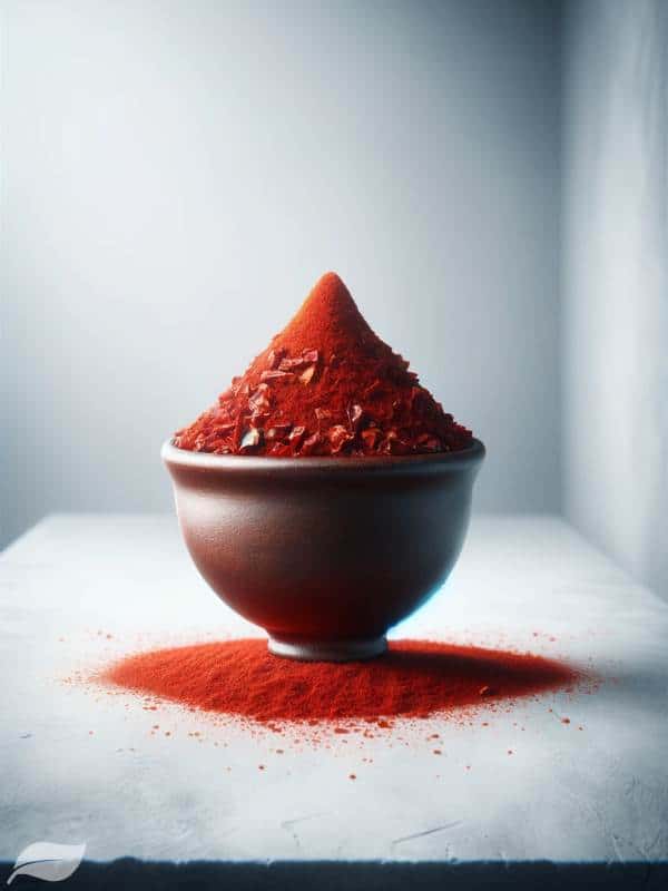 paprika in a small, elegant bowl, presented dramatically against a clean, minimalist background.