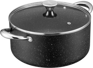 BEZIA Cooking Pot with Lid, 6 Quart Nonstick Stock Pot/Stockpot with Lid, Non Stick 6 QT Large Capacity
