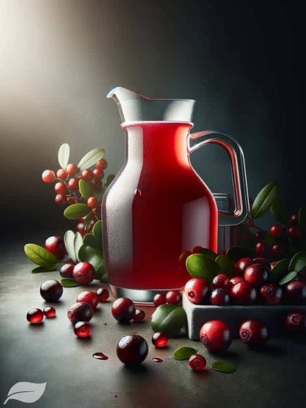 cranberry juice in a container, highlighting its vibrant color and health benefits