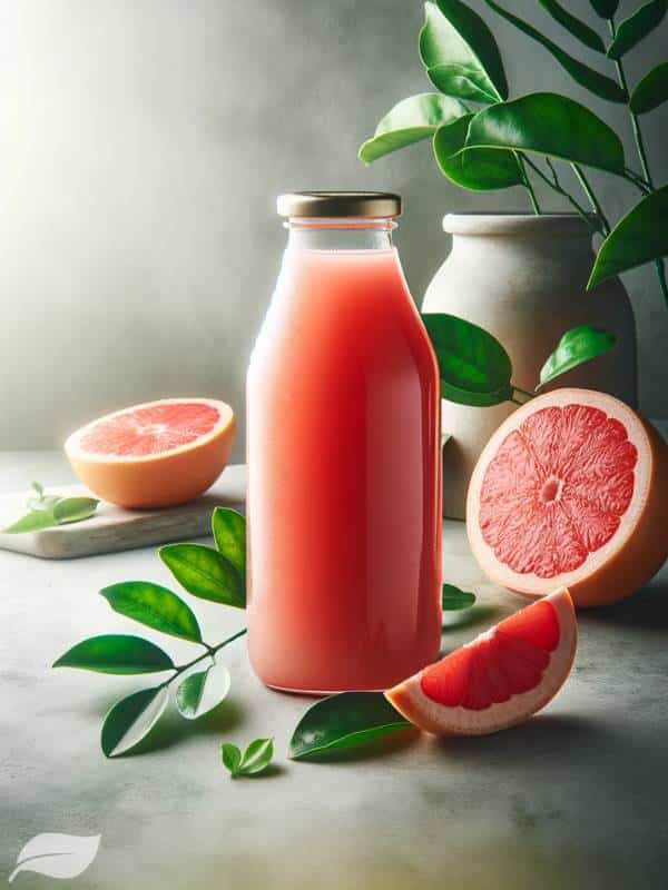 grapefruit juice in a container, capturing the essence of freshness and vitality
