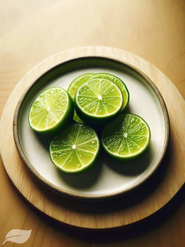Wedges of lime on a small plate