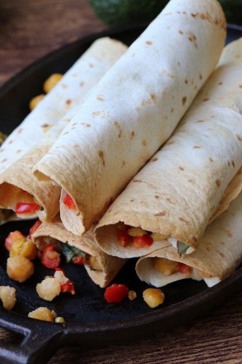High Protein Chickpea Mexican Flautas