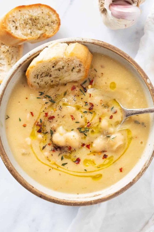 Vegan Garlic Chickpea Soup