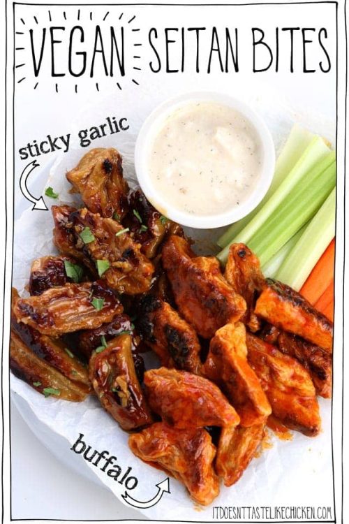 Vegan Seitan Bites - Sticky Garlic and Buffalo